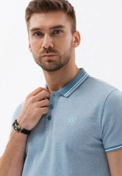 With Contrasting Collar - Polo - Blue Melange -Vendite Jones 051704b506494327aec77769d4f83385