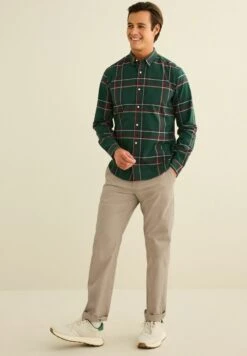 Next Check Long Sleeve Stretch OxfordCamiciaGreen Uomo Camicie NX322D1S3-M11
