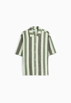 BERSHKA Rustic Striped CamiciaWhite Uomo Camicie BEJ22D0DN-A11 -Vendite Jones 6525491555234280b488715bea4c4951