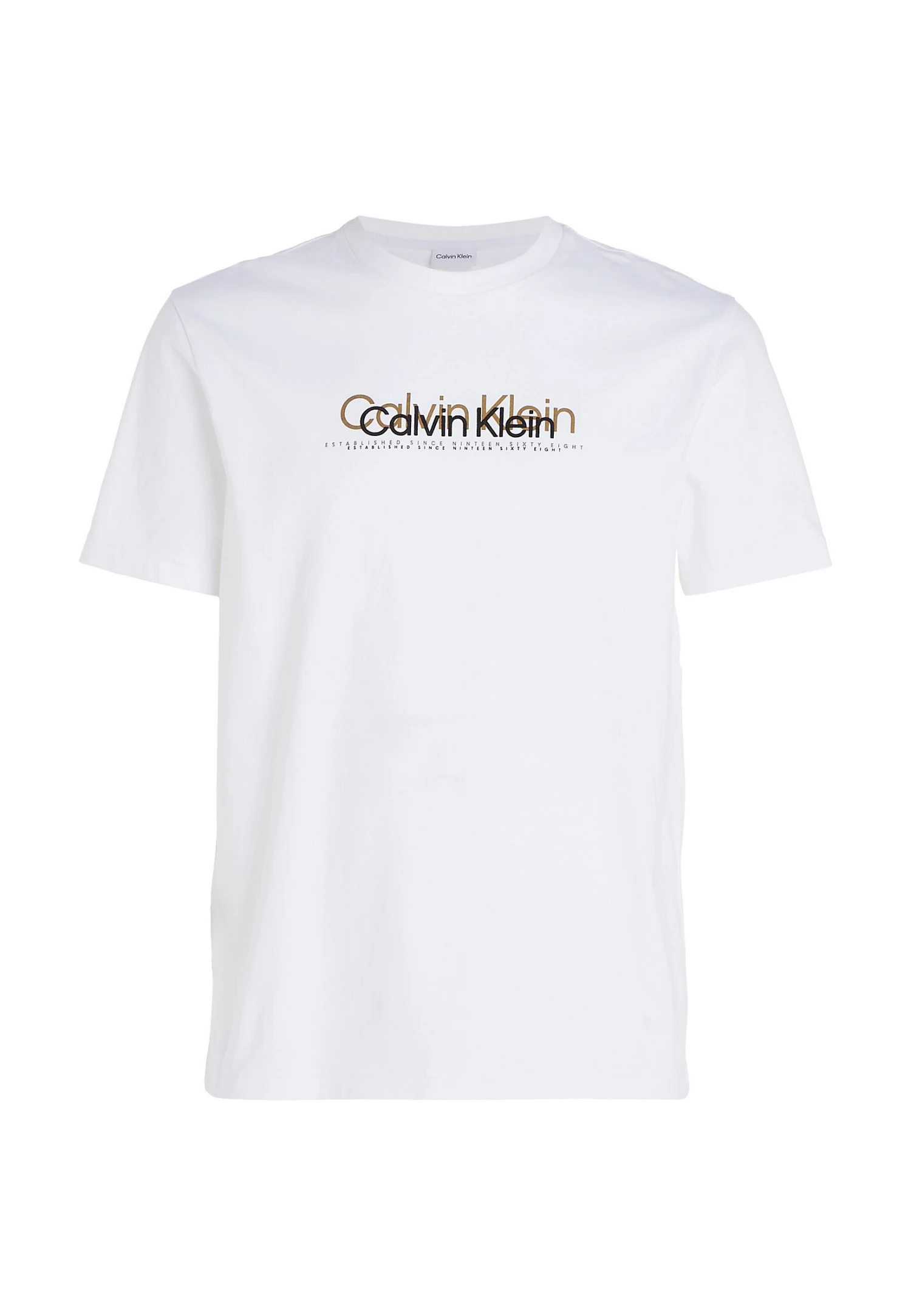 Calvin Klein Double Flock LogoT-Shirt Con StampaBright White Uomo T-shirt E Polo 6CA22O0G4-A11 5 Calvin Klein Double Flock LogoT-Shirt Con StampaBright White Uomo T-shirt E Polo 6CA22O0G4-A11 - immagine 5