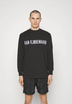 Han Kjøbenhavn Logo Boxy TeeMaglietta A Manica LungaBlack Uomo T-shirt E Polo HK022O04S-Q11
