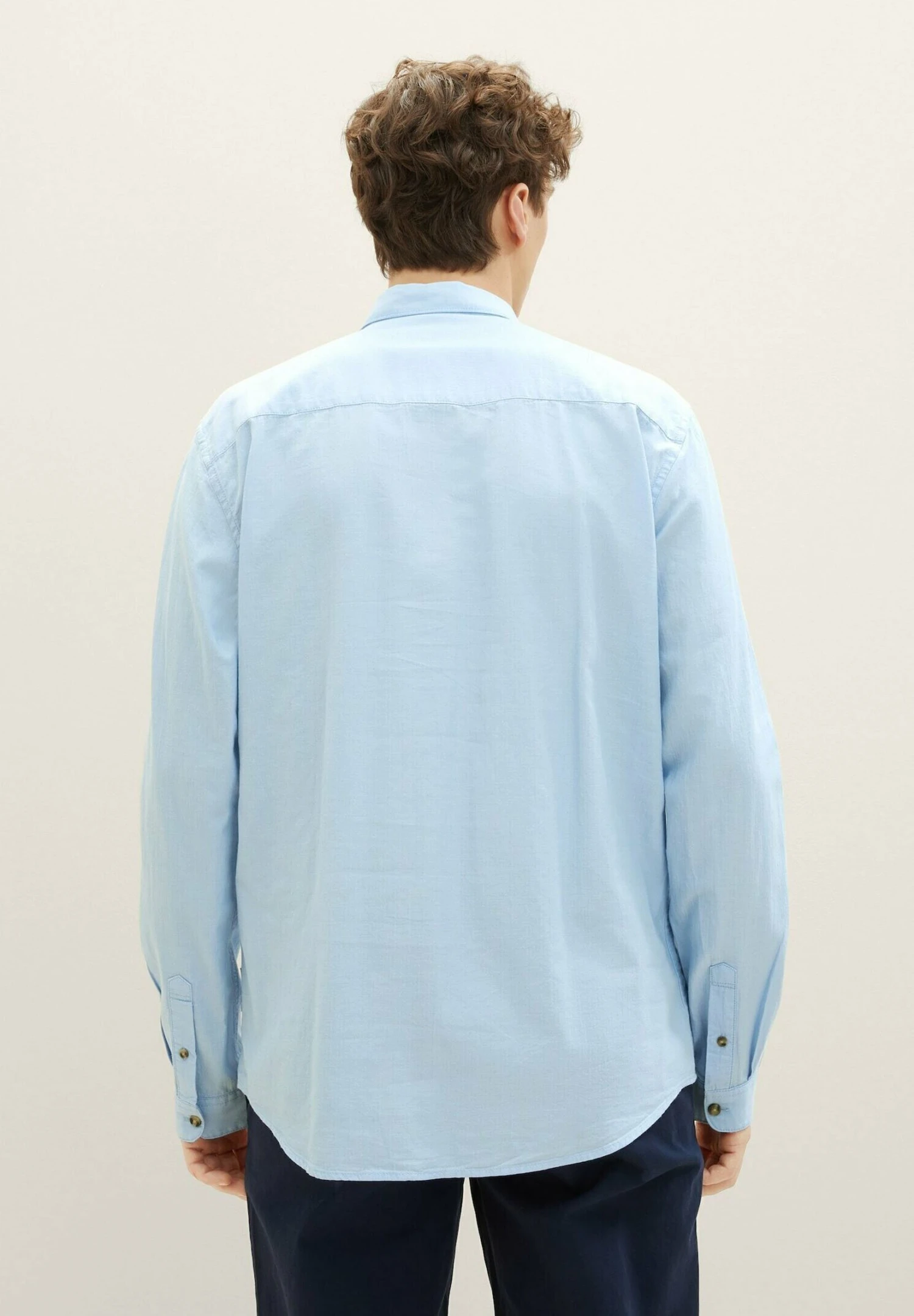 TOM TAILOR Denim Mit BrusttascheCamiciaMiddle Blue Mini Herringbone Uomo Camicie TO722D0S3-K12 3 TOM TAILOR Denim Mit BrusttascheCamiciaMiddle Blue Mini Herringbone Uomo Camicie TO722D0S3-K12 - immagine 3