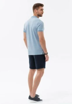 With Contrasting Collar - Polo - Blue Melange -Vendite Jones ae76036bd1024de6a40ac2c13e7e0b18