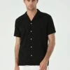 Lapel Collar Short Sleeve - Camicia - Black