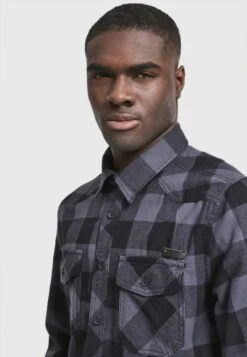 Brandit Camicia - Black/Charcoal -Vendite Jones d24498f355284f4e800bce9389f47462