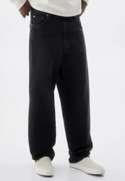 PULL & BEAR Baggy - Jeans A Sigaretta - Mottled Black