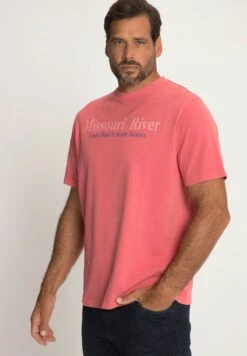 JP1880 Halbarm Vintage-Look Rundhals BisT-Shirt Con StampaGlut Rot Uomo T-shirt E Polo JP322O0MI-J11