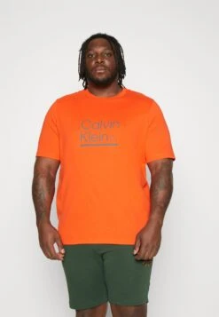 Calvin Klein Line LogoT-Shirt Con StampaSpicy Orange Uomo T-shirt E Polo 6CA22O0FA-H11